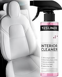 TesLiner Tesla Seat Cleaner for White, Black, Cream Vegan Leather, Helps with Blue Dye, Stains, Safe on All Surfaces, Interior Cleaner for Model 3 Y S X | Tesla Accessories, Tesla Cleaning Products
