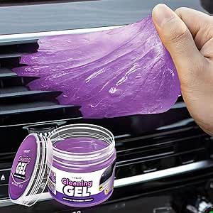 FiveJoy Car Cleaning Gel Kit - Universal Car Detailing Putty for Car Interior - Reusable Car Goop Cleaner Supplies Auto Slime for Home, Office, Keyboard, Computer (Purple, 1Pack (5.6oz))